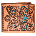 HOOey "Phoenix" (Tan/Turquoise) - Men's Bifold Wallet