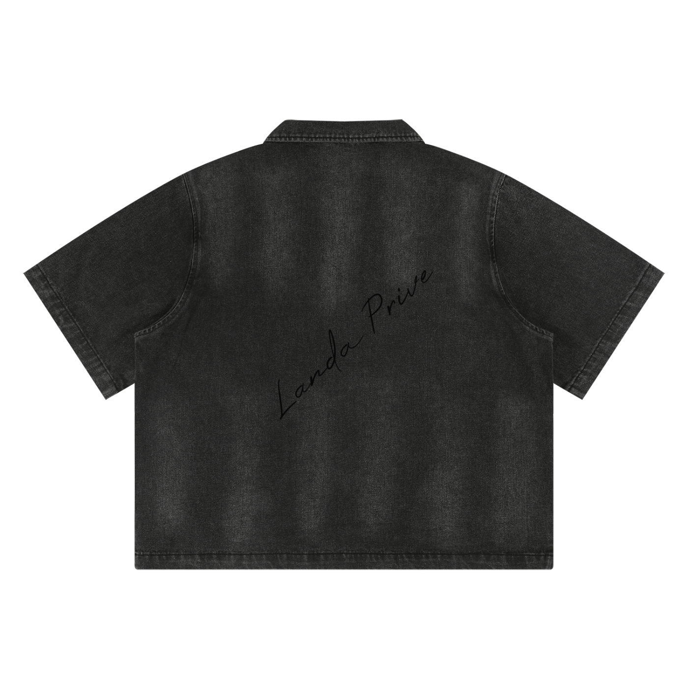 Landa Prive Unisex Vintage Washed Full-Zip Denim Shirt