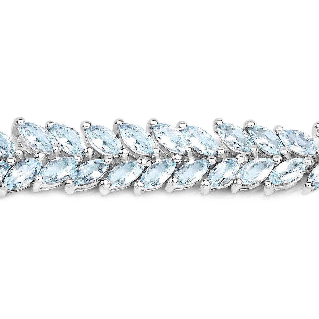 15.04 ct. Genuine Blue Topaz .925 Sterling Silver Bracelet