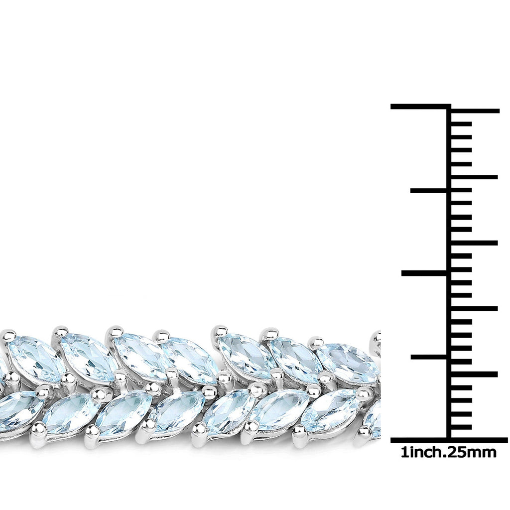 15.04 ct. Genuine Blue Topaz .925 Sterling Silver Bracelet