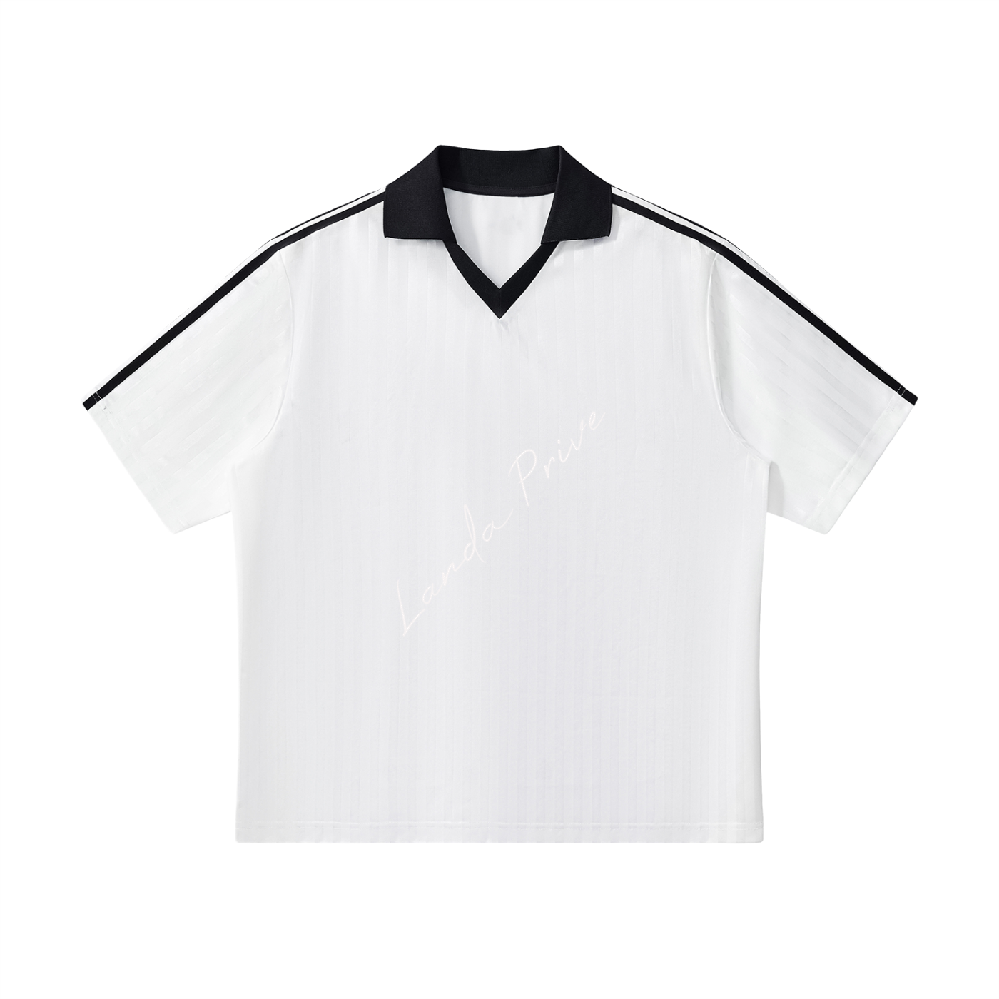 Landa Prive Contrast Collar Striped Soccer Jersey