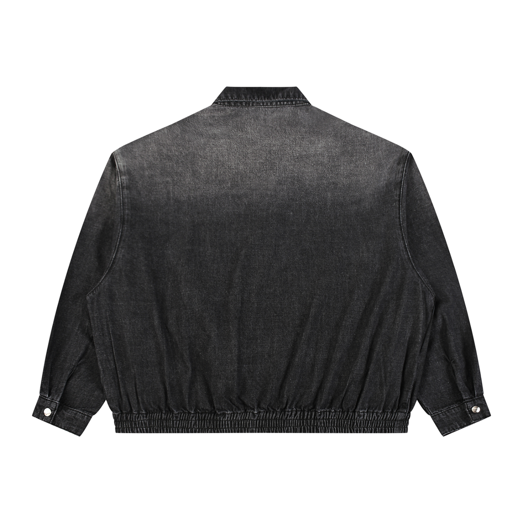 Landa Prive Unisex Vintage Wash Full-Zip Denim Jacket