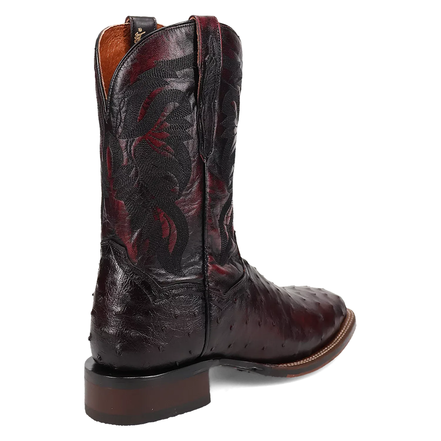 Dan Post Alamosa (Black Cherry)  - Men's Ostrich Skin Leather Cowboy Boots