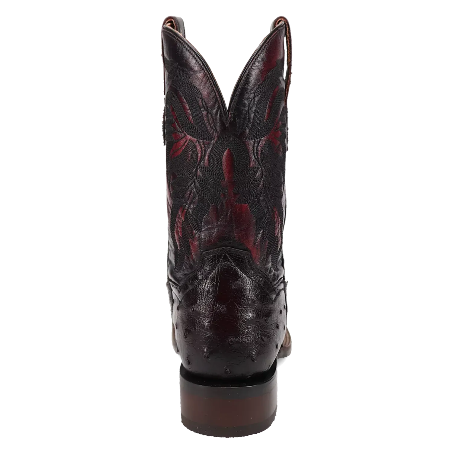 Dan Post Alamosa (Black Cherry)  - Men's Ostrich Skin Leather Cowboy Boots