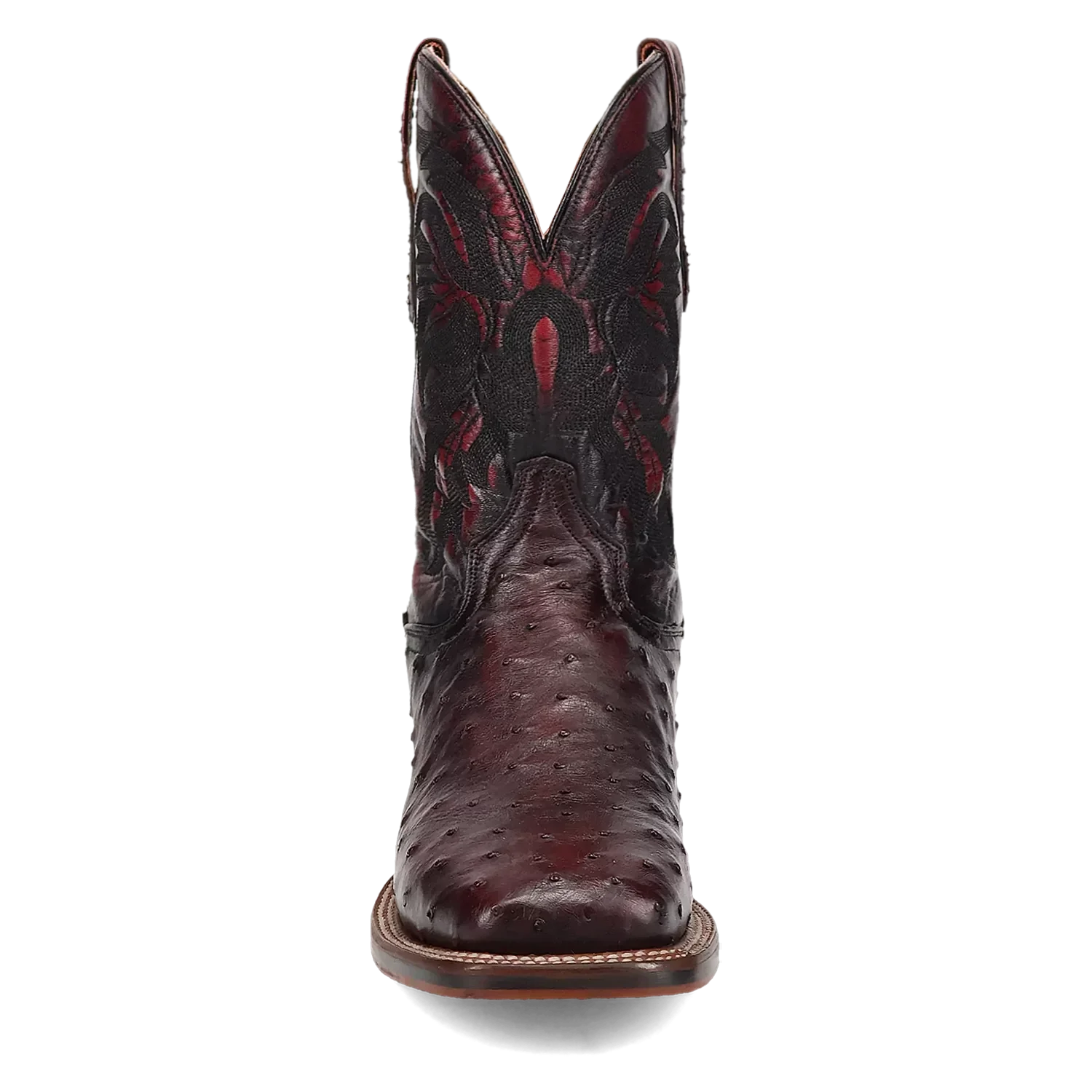 Dan Post Alamosa (Black Cherry)  - Men's Ostrich Skin Leather Cowboy Boots
