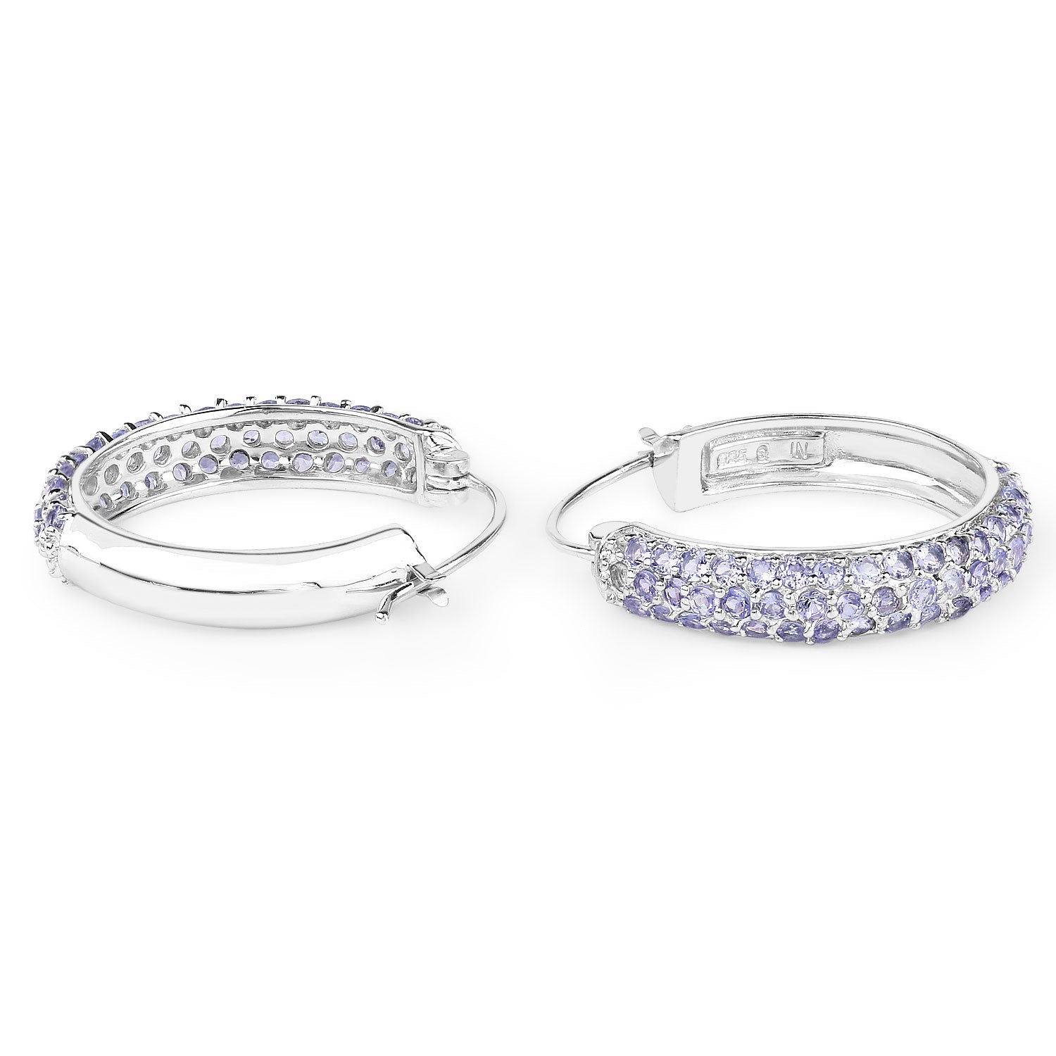 3.06 Carat Genuine Tanzanite .925 Sterling Silver Earrings