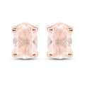 18K Rose Gold Plated 0.80 Carat Genuine Morganite .925 Sterling Silver Earrings