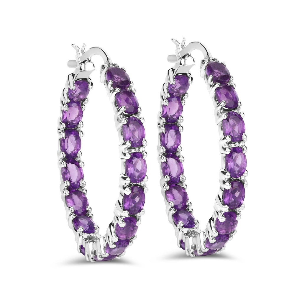 4.80 ct. Genuine Amethyst .925 Sterling Silver Earrings