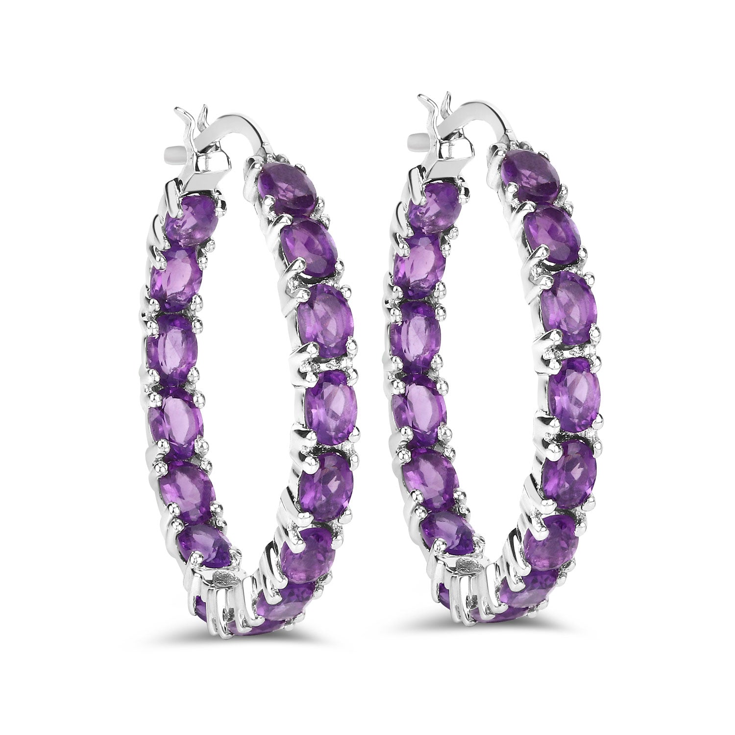 4.80 ct. Genuine Amethyst .925 Sterling Silver Earrings
