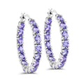 5.10 Carat Genuine Tanzanite .925 Sterling Silver Earrings