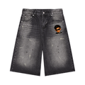 Landa Prive Men’s Vintage Wash Wide Leg Denim Shorts