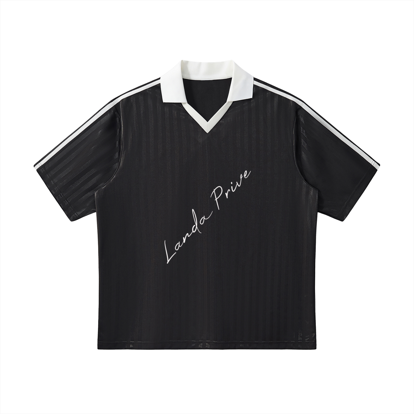 Landa Prive Contrast Collar Striped Soccer Jersey