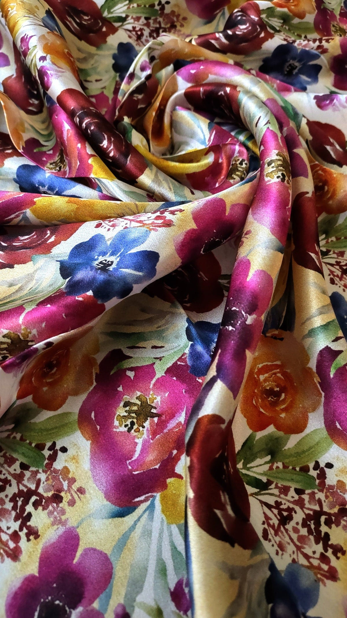 Wild Rag 100% SILK Multi Colored Watercolor Floral Cowboy Western Neck Scarf Bandanna by Double B Wild Rags