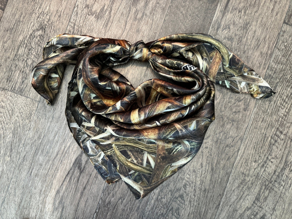 Wild Rag 100% SILK 834 Deer Antler Camo Camouflage Cowboy Western Neck Scarf Bandanna by Double B Wild Rags