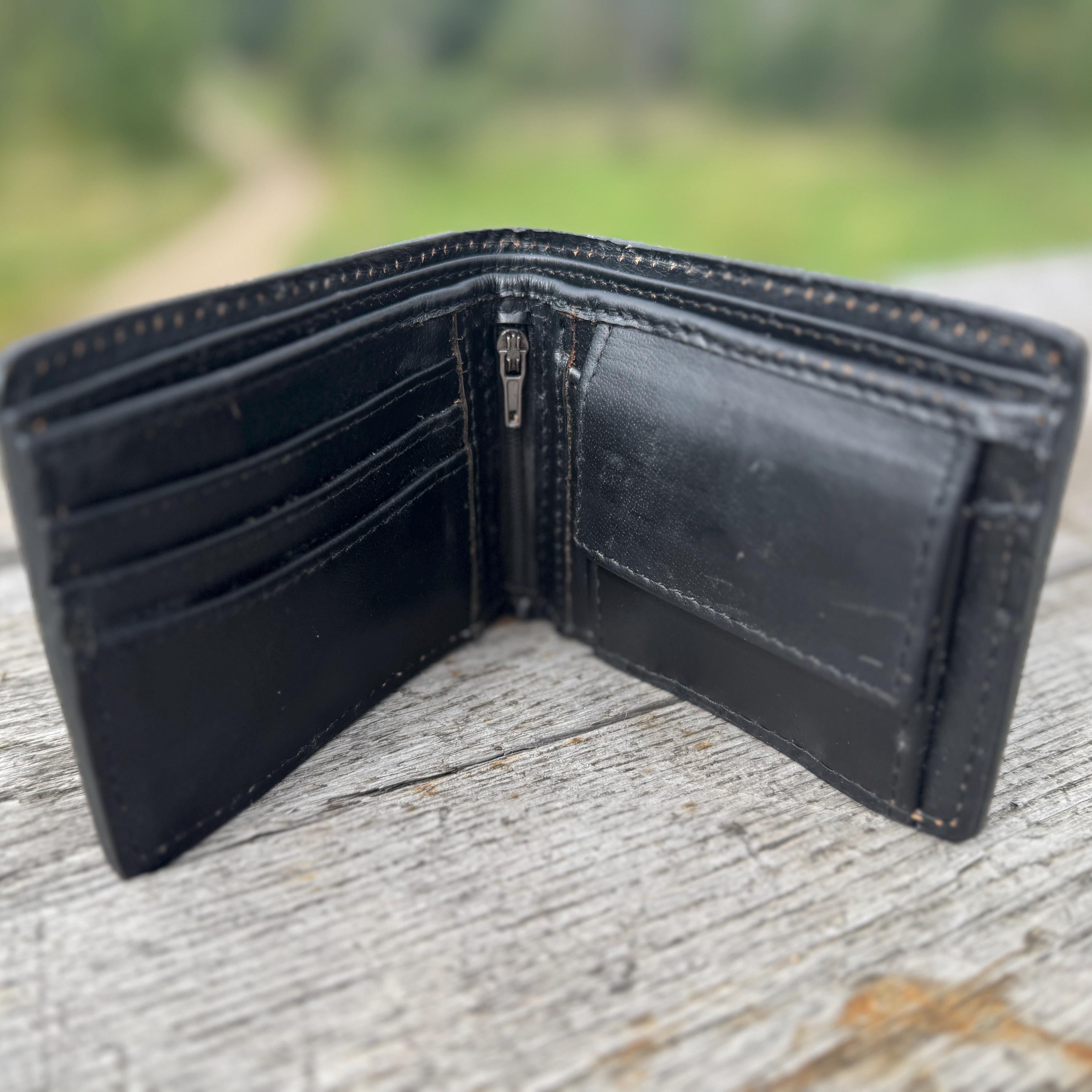 Men’s Western bi-fold wallet with floral designs by Double B Wild Rags