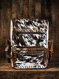 Open Range Genuine Cowhide Leather Backpack - Brindle or Spotted by Double B