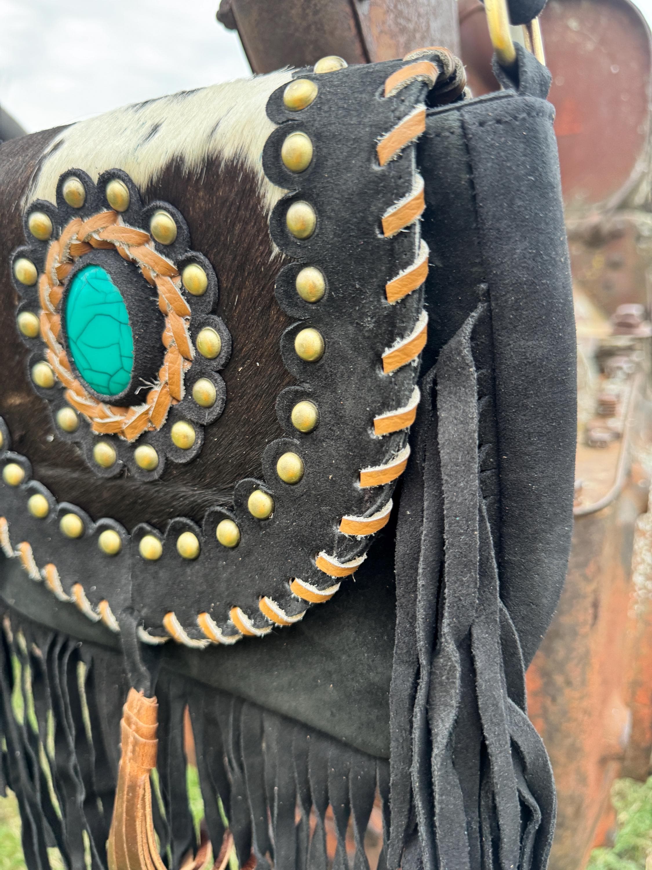 Genuine Western Boho Fringe suede leather purse by Double B