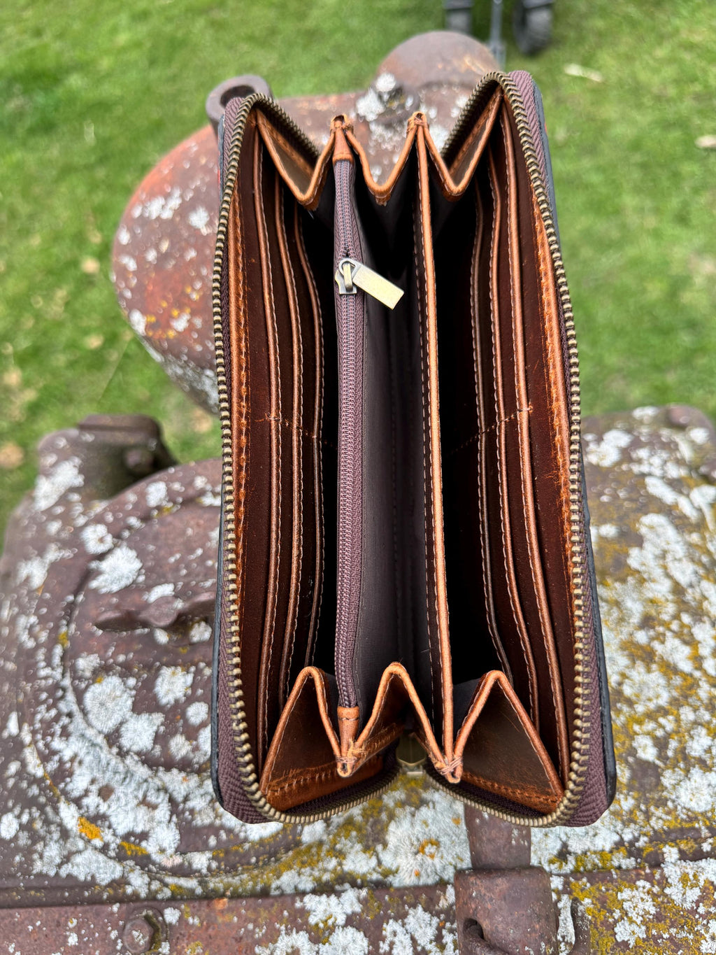 Genuine Leather Hand Tooled Sunflower Wallet by Double B