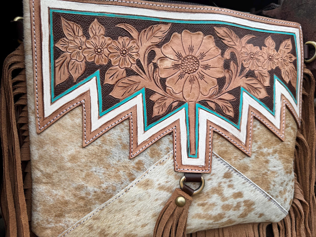 Genuine Western Spotted Cowhide Leather Purse and Wallet