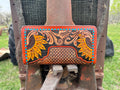 Genuine Leather Hand Tooled Sunflower Wallet by Double B