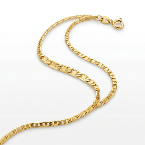 10k Yellow Gold Mariner Link Anklet 1.2mm