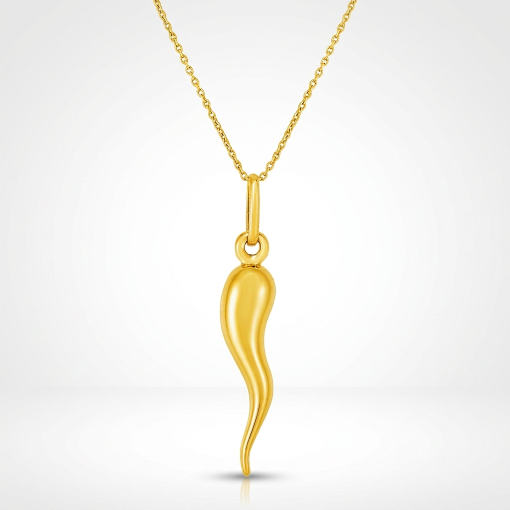 14k Yellow Gold Pendant with Polished Abstract Swirl