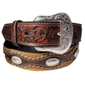 Nocona Oval Concho - Mens Leather Belt