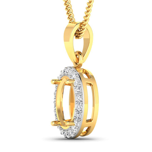0.22 Carat Genuine White Diamond 14K Yellow Gold Pendant