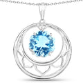 8.75 Carat Genuine Swiss Blue Topaz .925 Sterling Silver Pendant
