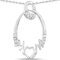 0.14 Carat Genuine White Diamond .925 Sterling Silver Pendant