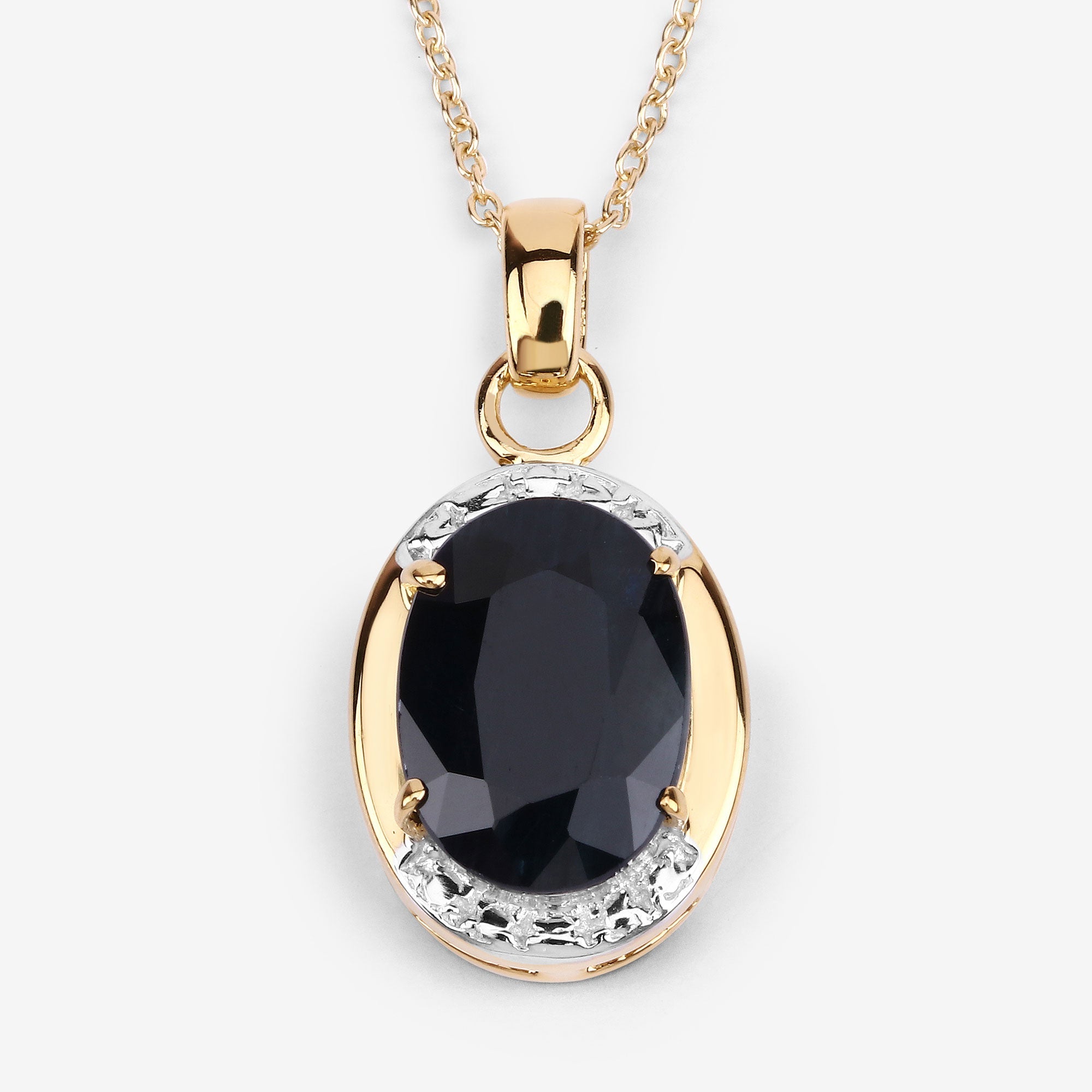 7.50 Carat Genuine Black Sapphire .925 Sterling Silver Pendant