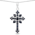 1.52 Carat Genuine Blue Sapphire Sterling Silver Pendant