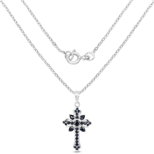 1.52 Carat Genuine Blue Sapphire Sterling Silver Pendant