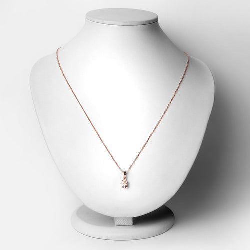 0.70 ct Genuine Morganite .925 Sterling Silver Pendant