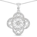 0.57 Carat Genuine White Diamond .925 Sterling Silver Pendant