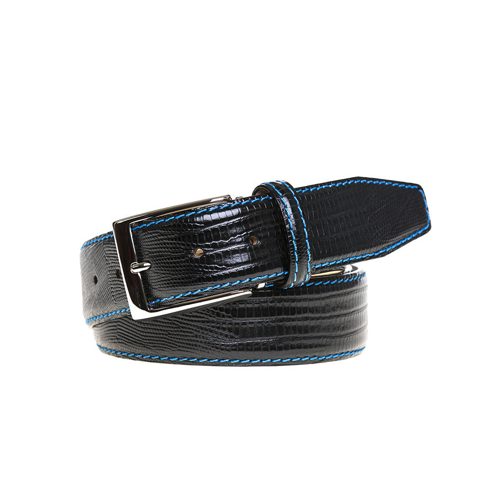 Black Mock Lizard Belt