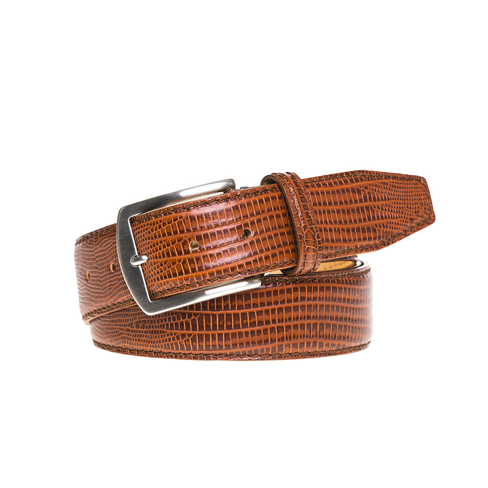 Cognac Mock Lizard Belt