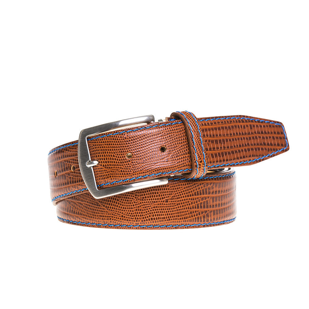 Cognac Mock Lizard Belt