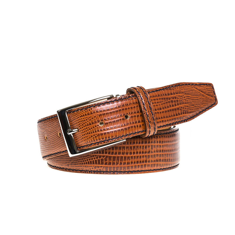 Cognac Mock Lizard Belt