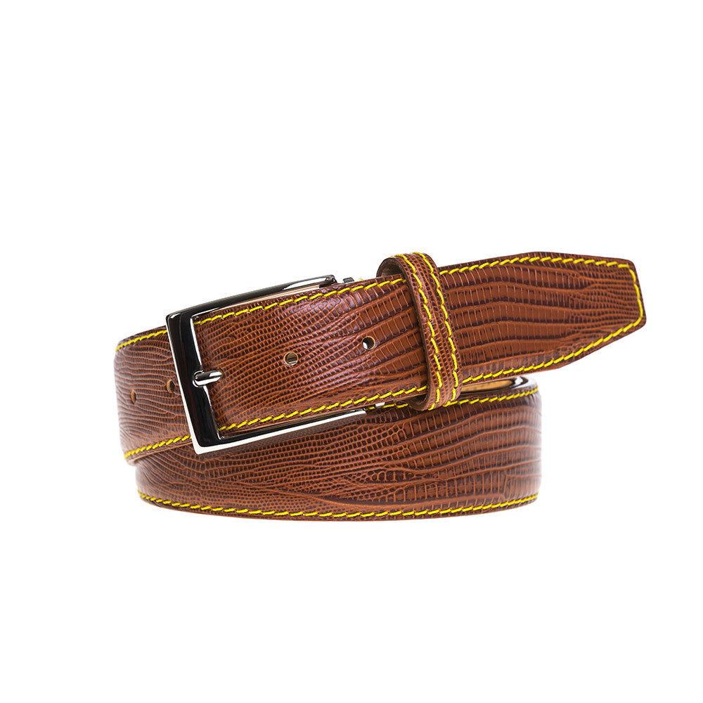 Cognac Mock Lizard Belt
