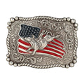 Nocona Youth Distressed Flag Bullrider - Belt Buckle